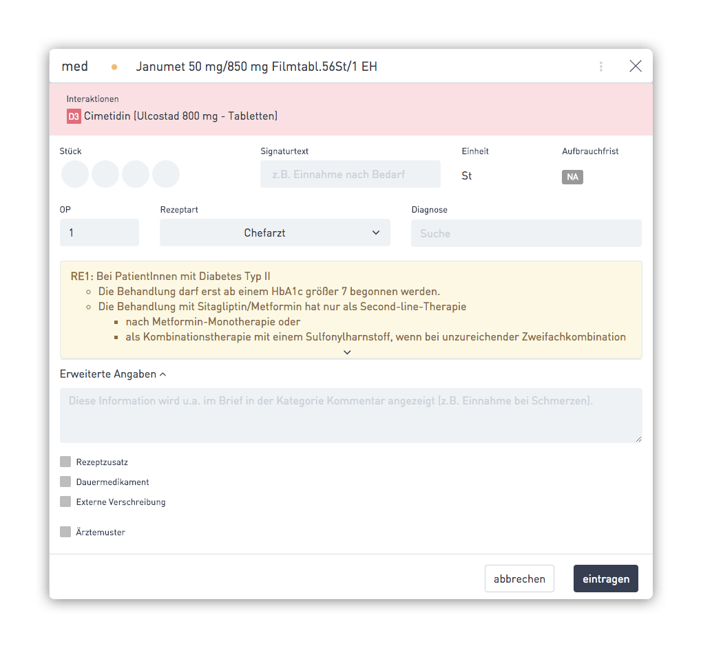 Arztsoftware für Gynäkologen - Medikamentenverschreibung